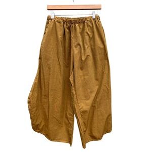 Kristal Larson Mustard Yellow Wide Leg Elastic Crop Pants One Size Art Lagenlook